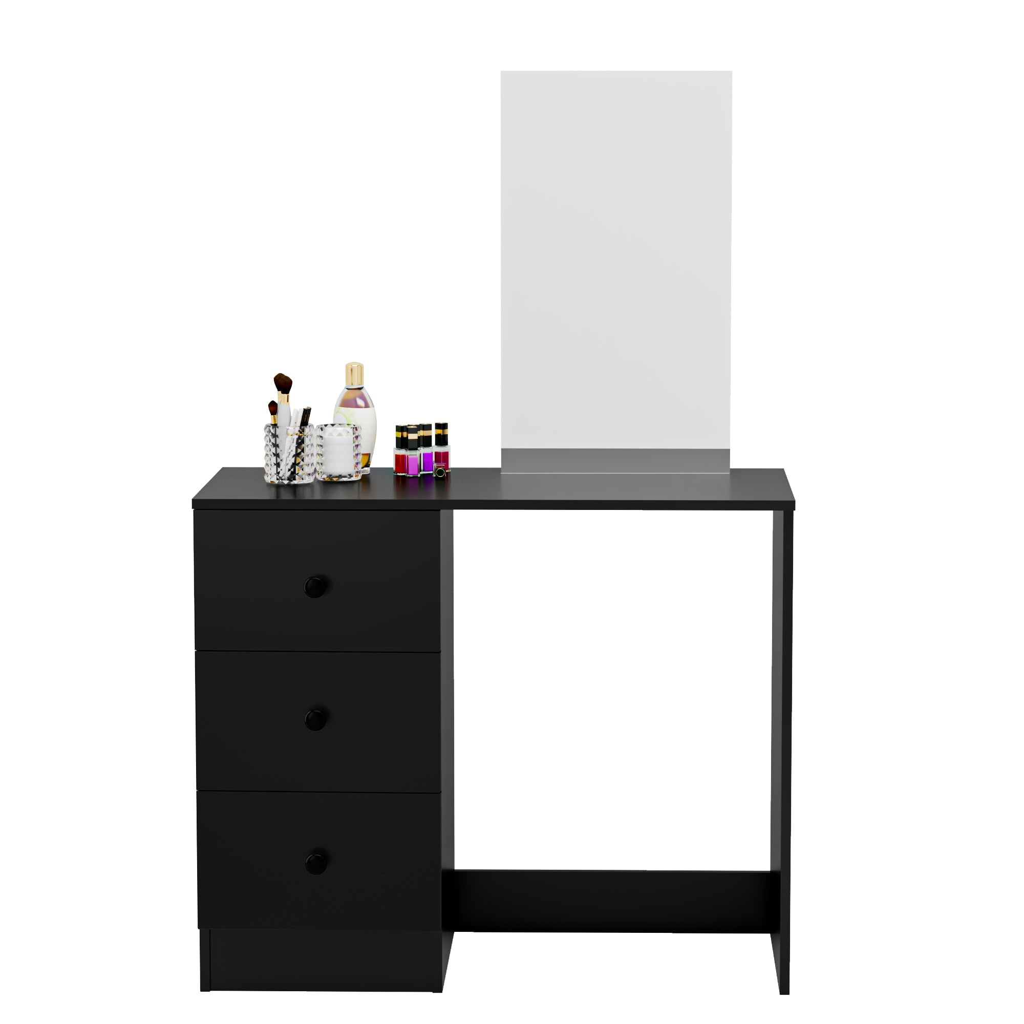 Boahaus Kira MINI Modern Makeup Vanity Set, 3 Drawers, Mirror, Basic