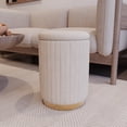 thumbnail image 1 of Boahaus Lyanna Makeup Vanity Stool with Storage and Soft Cushion, White, 1 of 13