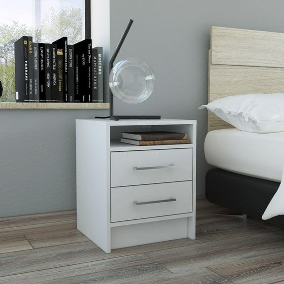 Boahaus Malaga Nightstand, for Adults, White Finish