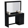 thumbnail image 1 of Boahaus Modern Vanity Desk Set, Glass Top, 7 Drawers, Large Mirror, Black Finish, for Bedroom, 1 of 8