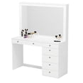 thumbnail image 1 of Boahaus  Modern Vanity Table, White, 7 Drawers, Wide Mirror White-Basic Knobs, 1 of 5