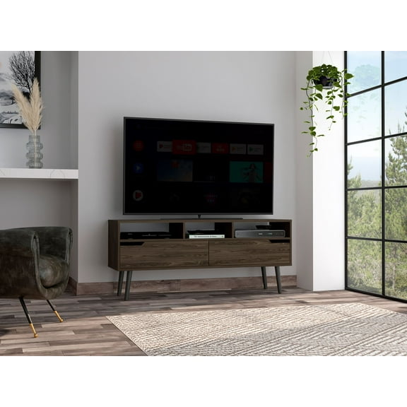 Boahaus Oakland TV Stand, Max Screen Size 50", Dark Walnut