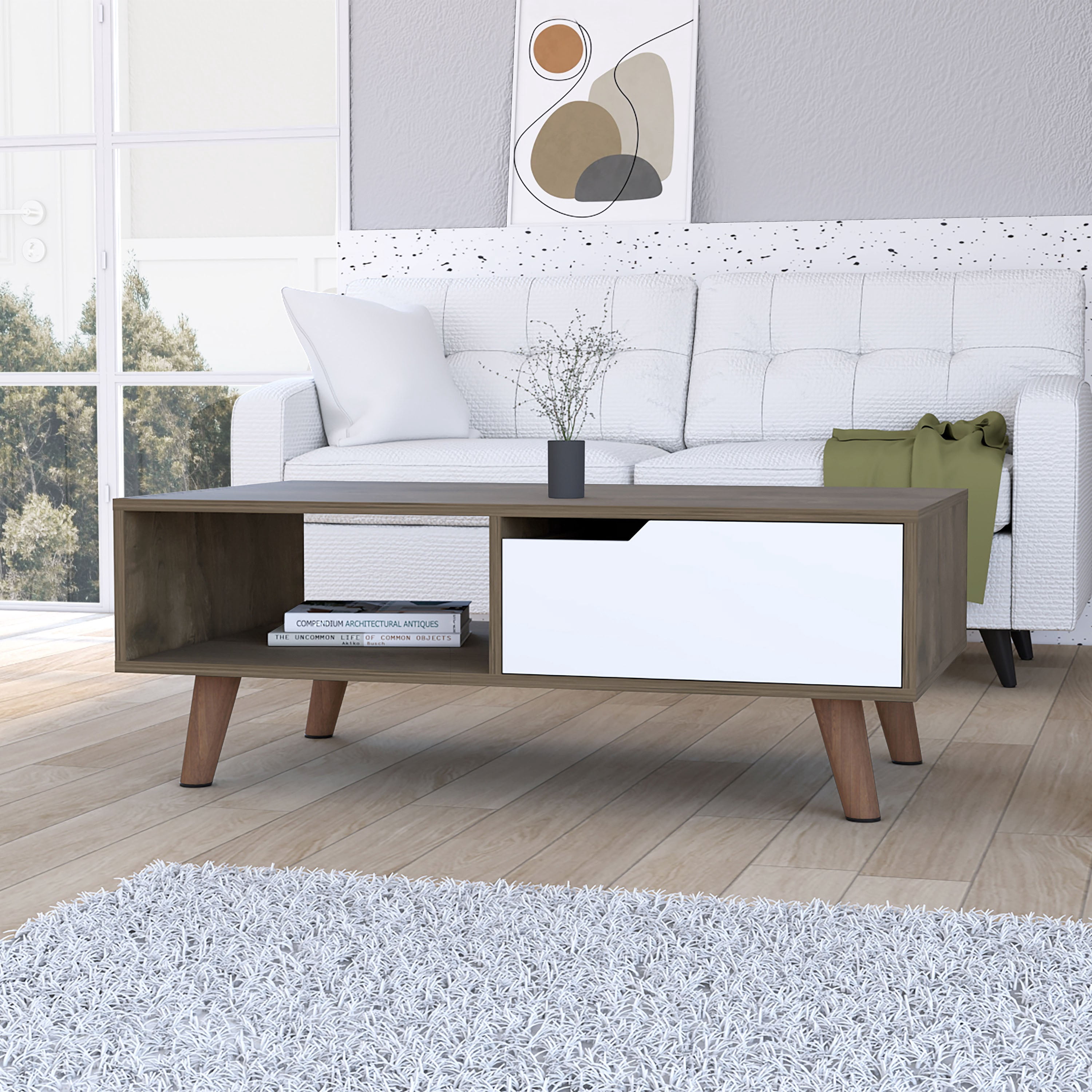 Boahaus Pavia Coffee Table (Dark Brown/White)