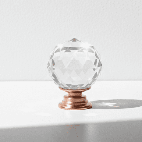 Boahaus Rose Gold Crystal Ball Cabinet Knobs Set of 10 with 1-Inch Diameter Glamorous Drawer Pulls
