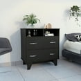 thumbnail image 1 of Boahaus Selma Dresser, 2 Drawers and 2 Open Shelves, Black, 1 of 5
