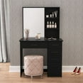 Boahaus Spes Modern Black Painted Makeup Vanity Table for Bedroom