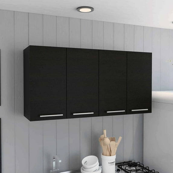 Boahaus Valence Wall Cabinet, Black Wengue
