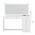 thumbnail image 1 of Boahaus Verona Large Vanity Desk with Mirror and Lights – 8 Drawer Makeup Vanity Table with Storage and Power Outlet, 1 of 12