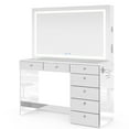 thumbnail image 1 of Boahaus Zoe Vanity Set with LED Mirror, Bluetooth Speakers & Large Storage, Mirrored, 1 of 4