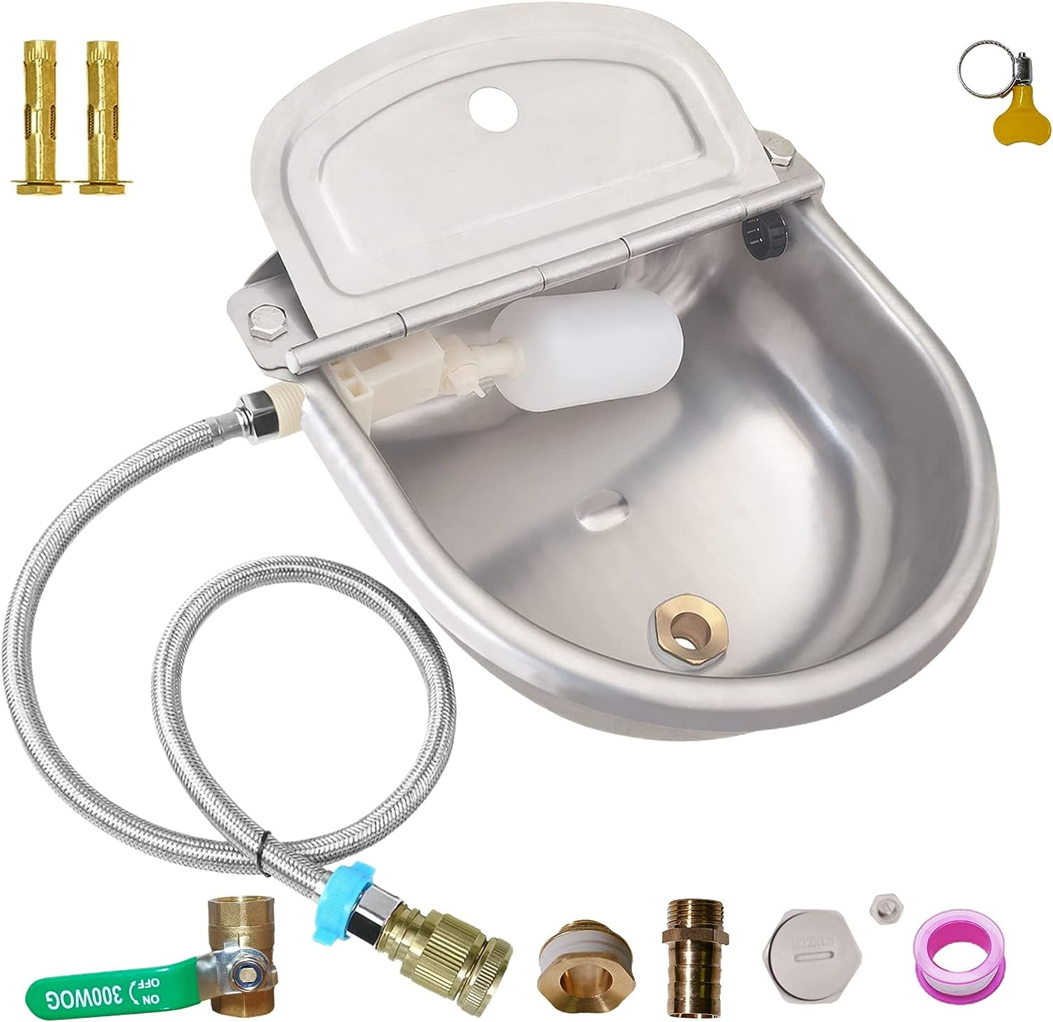 Stainless Steel Automatic Dog Water Bowl with Float Valve