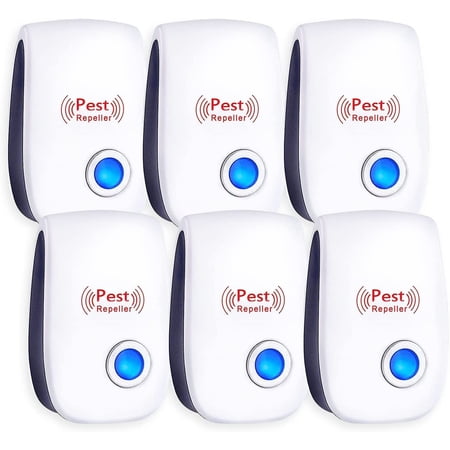Boajf Ultrasonic Pest Repeller, Mouse Repellent, Spider Repellent for House Indoor, Electronic Pest Control Device for Bugs Spiders Insects Mice Roaches Mouse, 6 Pack