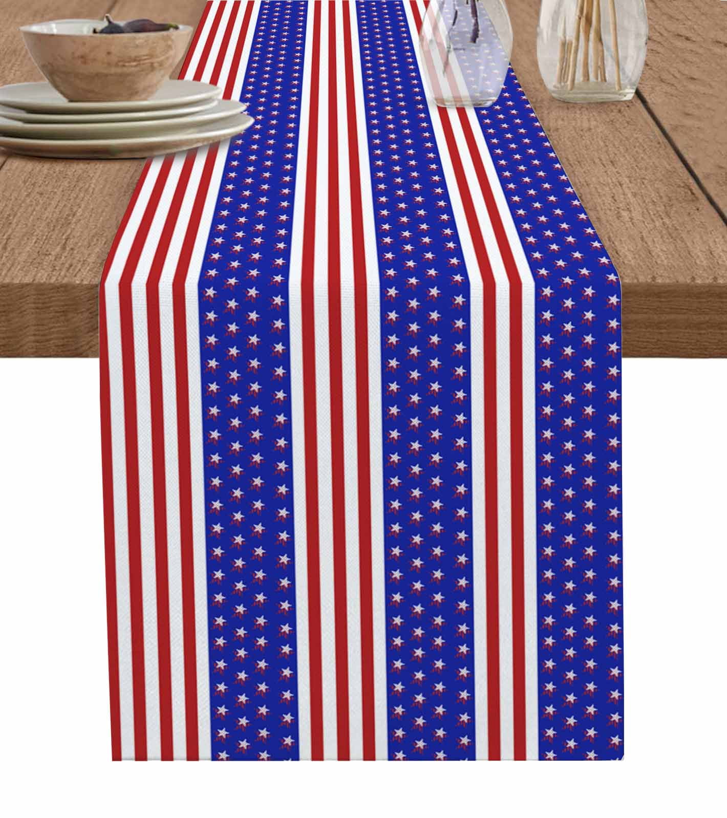 Boanket 4th of July Table Runner - 48 Inch Long, Kitchen Dining Table ...