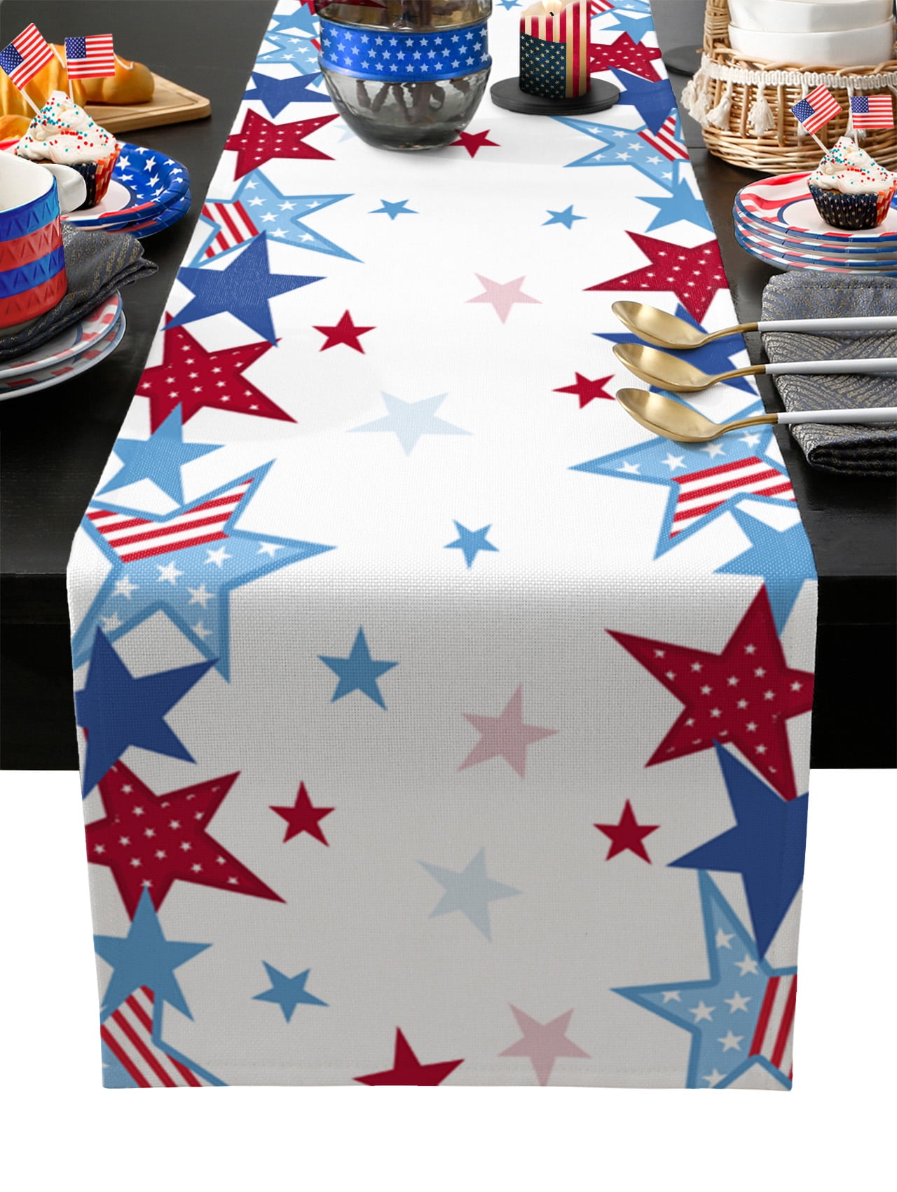 Boanket 4th of July Table Runner - 60 Inch Long, Kitchen Dining Table ...