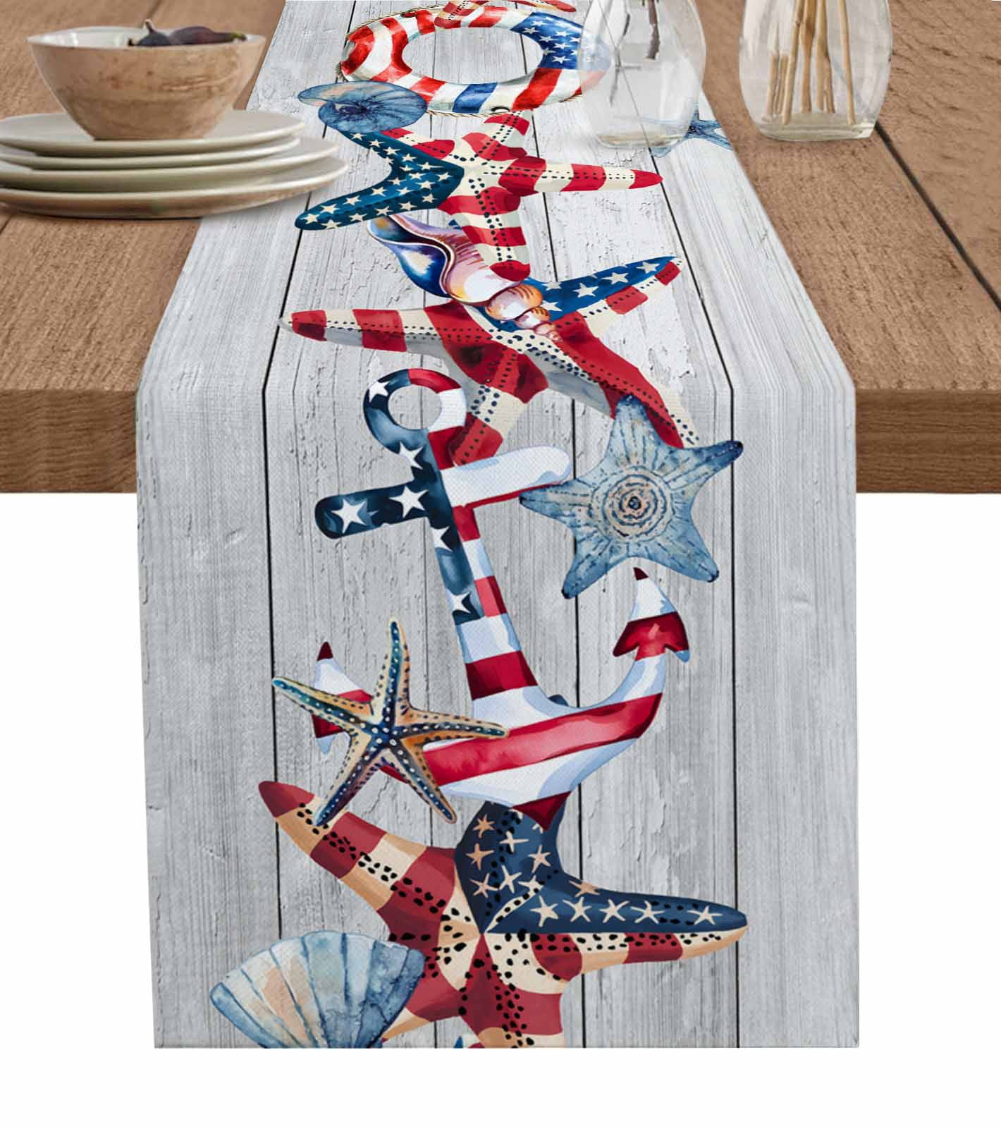 Boanket 4th of July Table Runner - 90 Inch Long, Kitchen Dining Table ...