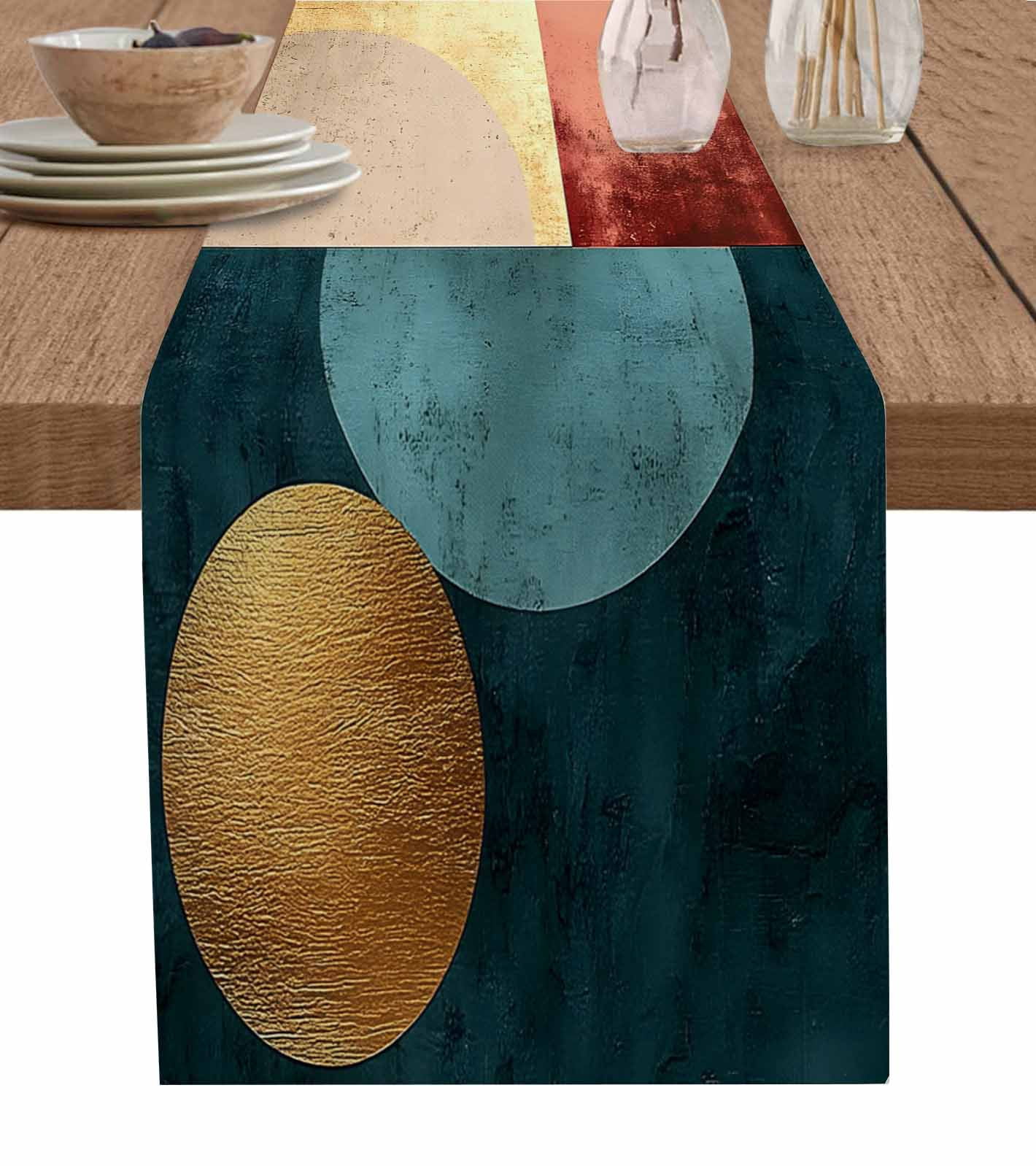 Boanket Abstract Boho Table Runner - 90 Inch Long, Kitchen Dining Table ...