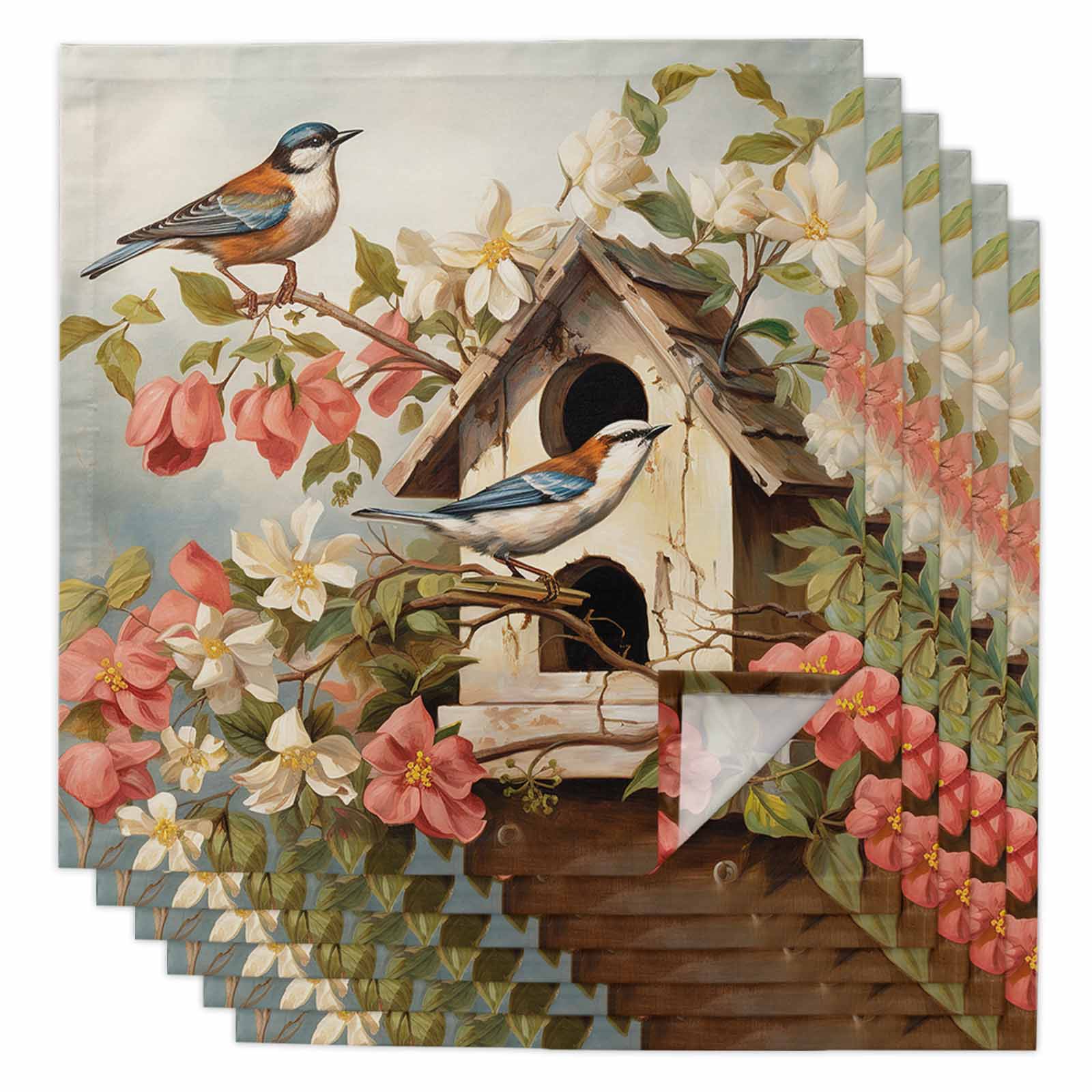 Napkin Flower Row Parakeet Set/4