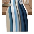 thumbnail image 1 of Boanket Blue Beige Ombre Table Runner - 60 Inch Long, Kitchen Dining Table Runner Dresser Scarves, Aesthetics Abstract Geometric Modern Farmhouse Home Decor for Coffee Table Wedding Party Banquet, 1 of 8