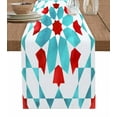 thumbnail image 1 of Boanket Boho Geometric Table Runner - 72 Inch Long, Kitchen Dining Table Runner Dresser Scarves, Turquoise Red Ethnic Tribal Abstract Pattern Farmhouse Decor for Coffee Tables Wedding Party Banquet, 1 of 8