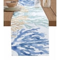 thumbnail image 1 of Boanket Coral Blue Green Beige Table Runner - 60 Inch Long, Kitchen Dining Table Runner Dresser Scarves, Summer Coastal Ocean Plant Farmhouse Decor for Coffee Tables Wedding Party Banquet, 1 of 8
