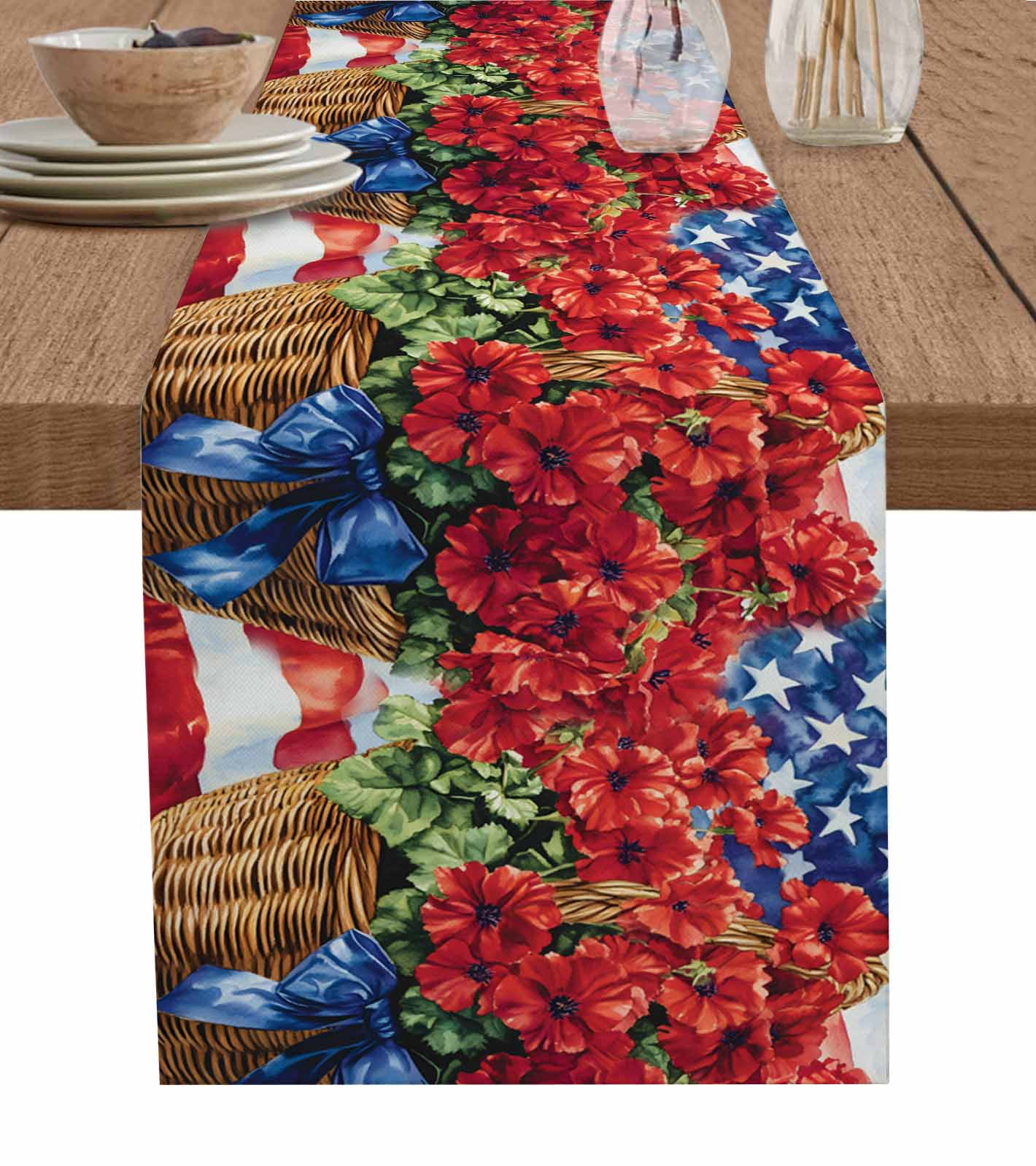 Boanket Independence Day Table Runner - 72 Inch Long, Kitchen Dining ...