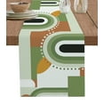 thumbnail image 1 of Boanket Modern, Table Runner - 48 Inch Long, Kitchen Dining Table Runner Dresser Scarves, Middle Century Abstract Olive Green Farmhouse Home Decor for Coffee Table Wedding Party Banquet, 1 of 8