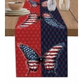 thumbnail image 1 of Boanket Navy Blue Red Butterfly Table Runner - 48 Inch Long, Kitchen Dining Table Runner Dresser Scarves, Stars Modern Abstract Art Farmhouse Decor for Coffee Tables Wedding Party Banquet, 1 of 8