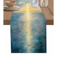 thumbnail image 1 of Boanket Ocean Sunset Table Runner - 60 Inch Long, Kitchen Dining Table Runner Dresser Scarves, Blue Sky Sea Minimalist Abstract Art Farmhouse Decor for Coffee Tables Wedding Party Banquet, 1 of 8