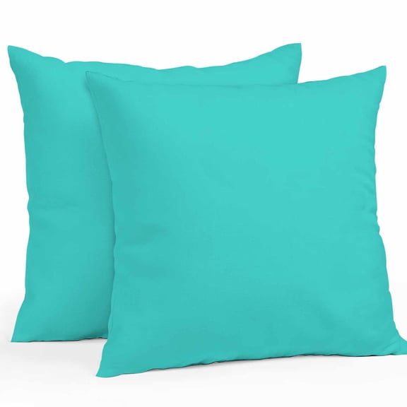 Boanket Outdoor Pillow Covers 16 x 16 Inches, Turquoise Waterproof Throw Pillow Cover Set of 2, Modern Pure Turquoise Decorative Square Cushion Covers for Patio/Tent/Couch/Garden