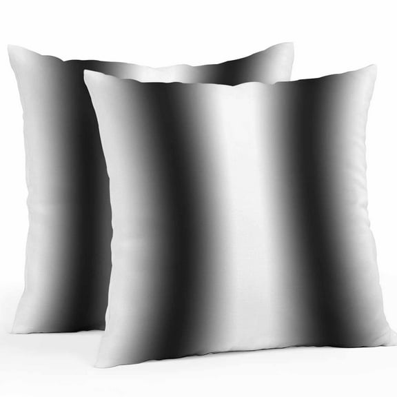 Boanket Outdoor Pillow Covers 24 x 24 Inches, Black Ombre Waterproof Throw Pillow Cover Set of 2, Farmhouse Stripes Modern Art Decorative Square Cushion Covers for Patio/Tent/Couch/Garden