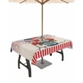 thumbnail image 1 of Boanket Outdoor Tablecloth with Umbrella Hole for Patio/Picnic/Party/Camping, 4th of July Waterproof Table Cloth Rectangle Table Cover Washable, Independence Day Floral Fireworks Rustic (60"x 84"), 1 of 7