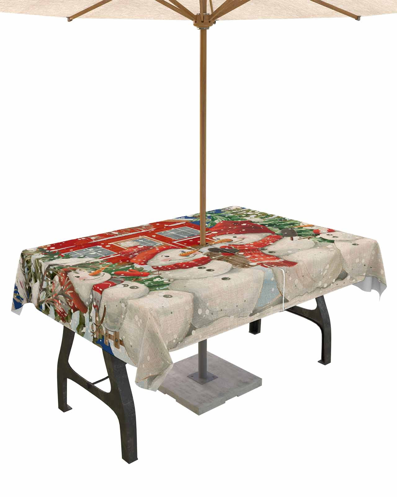 Boanket Outdoor Tablecloth with Umbrella Hole for Patio/Picnic/Party ...