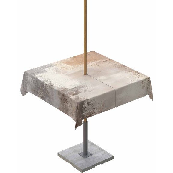 Boanket Outdoor Tablecloth with Umbrella Hole for Patio/Picnic/Party/Camping, Brown Waterproof Table Cloth Square Cover Washable, Modern Contemporary Abstract Art (60"x 60")