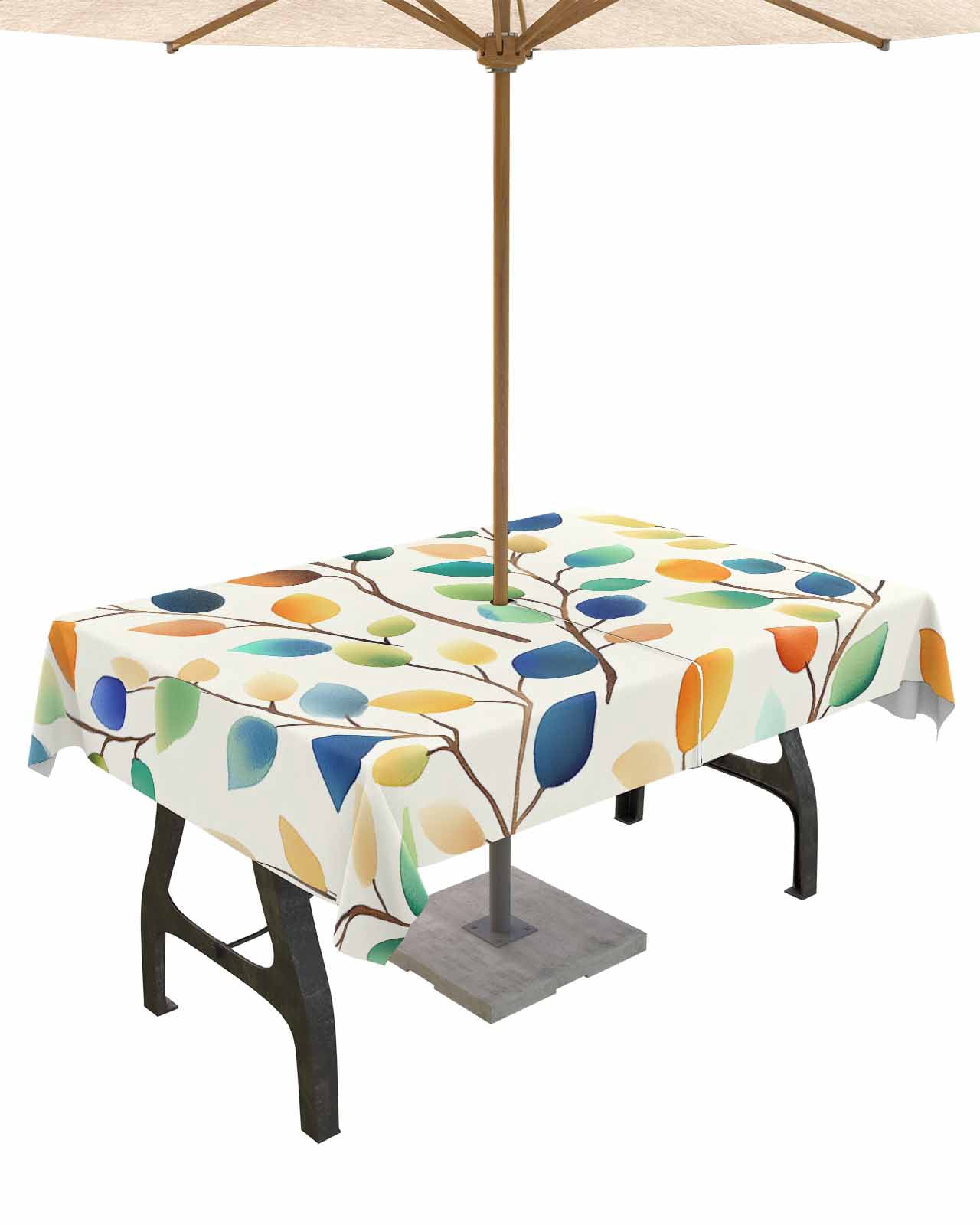 Boanket Outdoor Tablecloth with Umbrella Hole for Patio/Picnic/Party ...