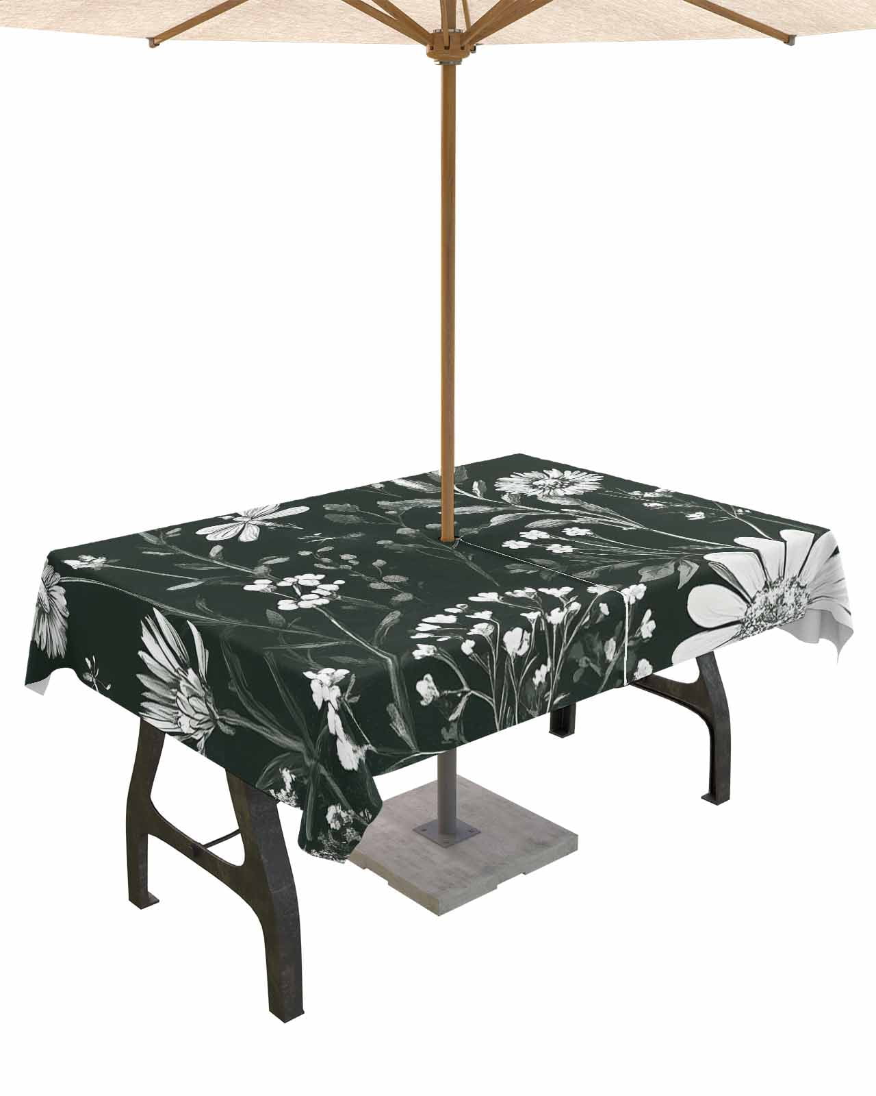 Boanket Outdoor Tablecloth with Umbrella Hole for Patio/Picnic/Party ...