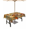 thumbnail image 1 of Boanket Outdoor Tablecloth with Umbrella Hole for Patio/Picnic/Party/Camping, Fall Pumpkins Waterproof Table Cloth Rectangle Table Cover Washable, Thanksgiving Maple Leaf Watercolor (60"x 102"), 1 of 7