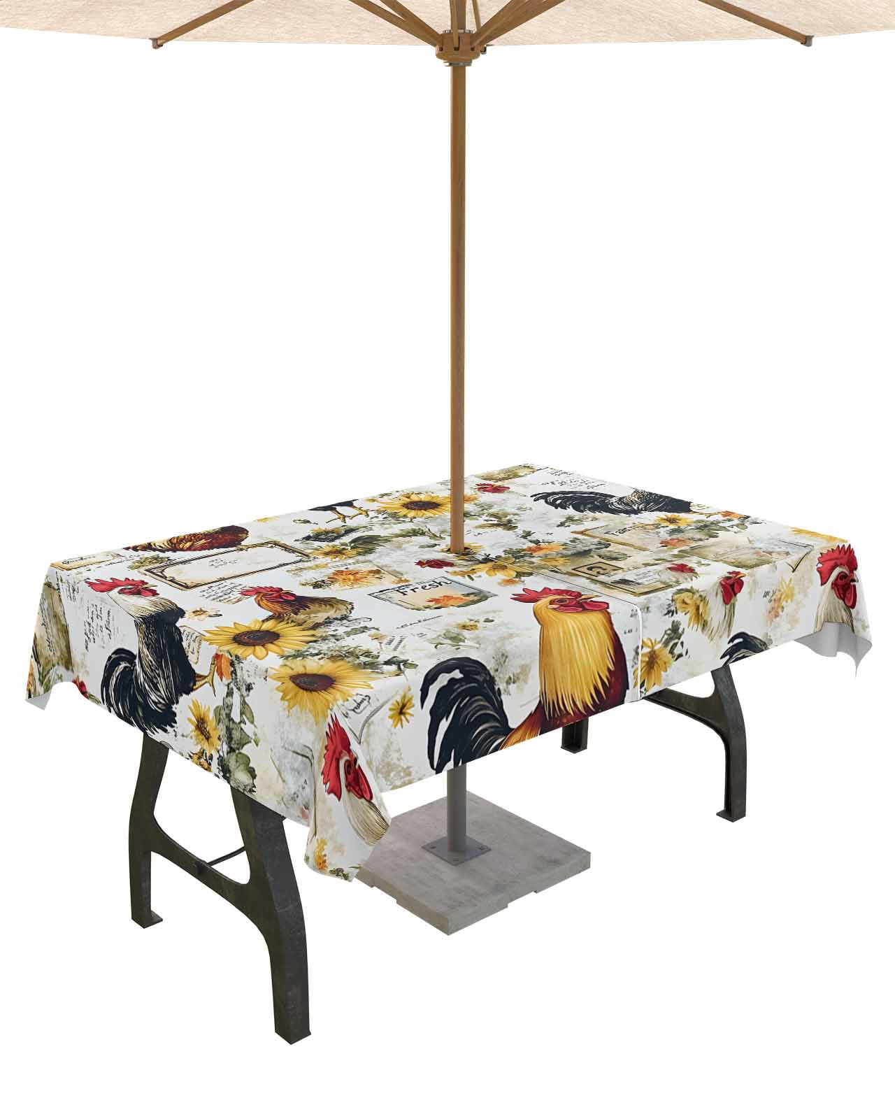 Boanket Outdoor Tablecloth with Umbrella Hole for Patio/Picnic/Party ...