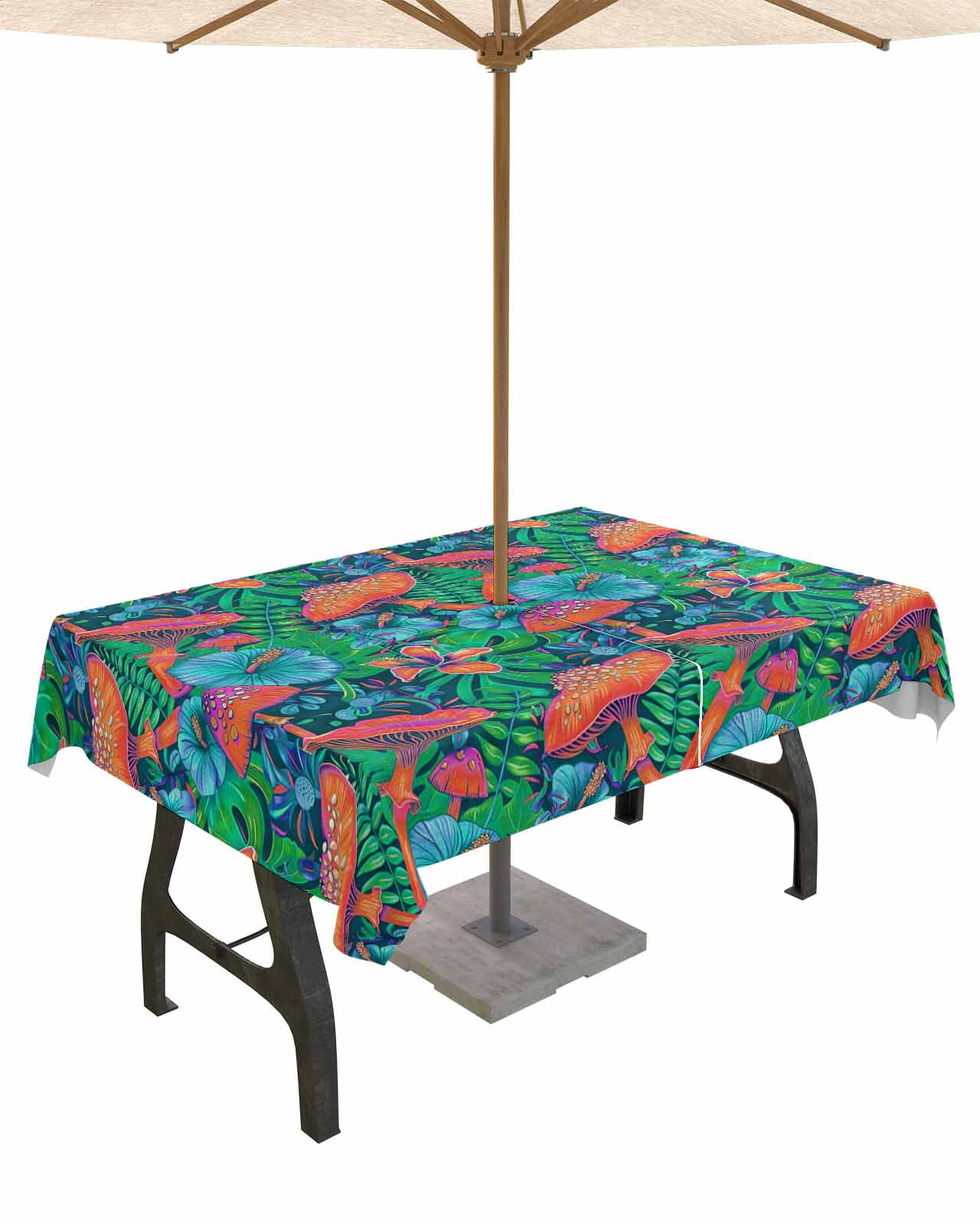 Boanket Outdoor Tablecloth with Umbrella Hole for Patio/Picnic/Party ...