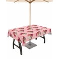 thumbnail image 1 of Boanket Outdoor Tablecloth with Umbrella Hole for Patio/Picnic/Party/Camping, Pink Christmas Waterproof Table Cloth Rectangle Table Cover Washable, Western Cowboy Santa Xmas Snowflake (54"x 80"), 1 of 7