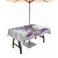 thumbnail image 1 of Boanket Outdoor Tablecloth with Umbrella Hole for Patio/Picnic/Party/Camping, Purple Spring Floral Waterproof Table Cloth Rectangle Table Cover Washable, Lavender Vintage Summer Botanical 60"x 120", 1 of 7