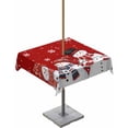 thumbnail image 1 of Boanket Outdoor Tablecloth with Umbrella Hole for Patio/Picnic/Party/Camping, Red Christmas Snowman Waterproof Table Cloth Square Cover Washable, Snowflake Winter (54"x 54"), 1 of 7