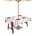 thumbnail image 1 of Boanket Outdoor Tablecloth with Umbrella Hole for Patio/Picnic/Party/Camping, Red Floral Spring Waterproof Table Cloth Rectangle Table Cover Washable, Summer Botanical Pastoral Elegant (52"x 70"), 1 of 7