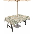 thumbnail image 1 of Boanket Outdoor Tablecloth with Umbrella Hole for Patio/Picnic/Party/Camping, Sage Green Yellow Botanical Waterproof Table Cloth Rectangle Table Cover Washable, Vintage Spring Summer (60"x 120"), 1 of 7