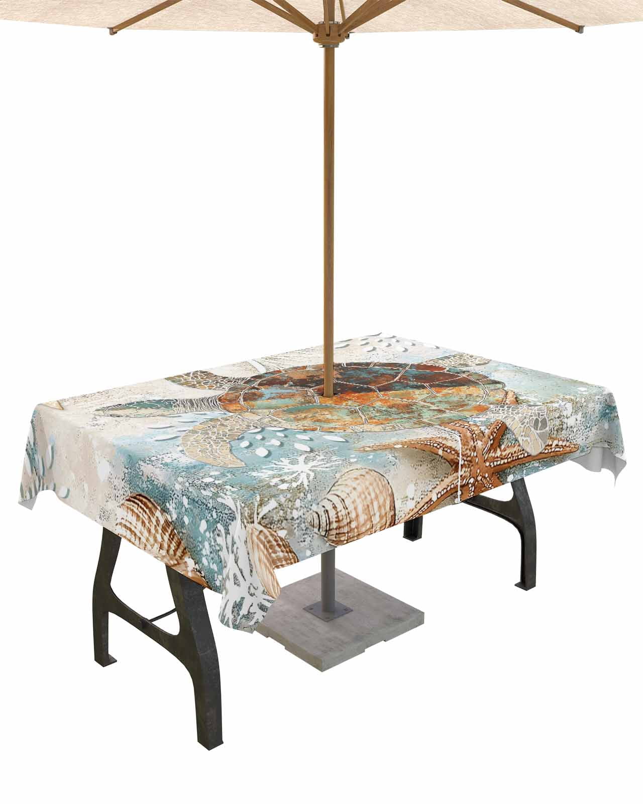Boanket Outdoor Tablecloth with Umbrella Hole for Patio/Picnic/Party ...