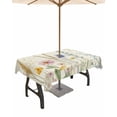 thumbnail image 1 of Boanket Outdoor Tablecloth with Umbrella Hole for Patio/Picnic/Party/Camping, Spring Floral Waterproof Table Cloth Rectangle Table Cover Washable, Summer Flower Botanical Farmhouse (52"x 70"), 1 of 7