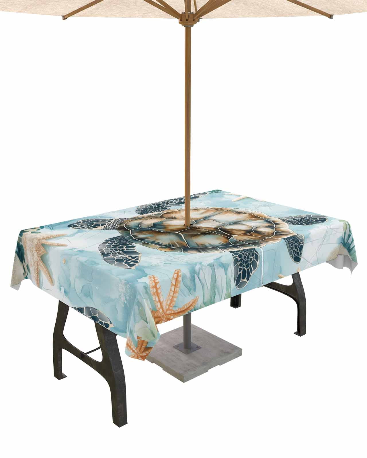Boanket Outdoor Tablecloth with Umbrella Hole for Patio/Picnic/Party ...