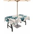 thumbnail image 1 of Boanket Outdoor Tablecloth with Umbrella Hole for Patio/Picnic/Party/Camping, Turquoise Flower Waterproof Table Cloth Rectangle Table Cover Washable, Retro Field Tulip Floral Boho Floral (52"x 70"), 1 of 7