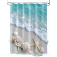 thumbnail image 1 of Boanket Polyester Fabric Beach Coastal Shower Curtain, Nautical Starfish Shell Seaside Ocean Waterproof Bathtub Curtain Bathroom Decor Set with Hooks 66 x 72 Inches,, 1 of 6