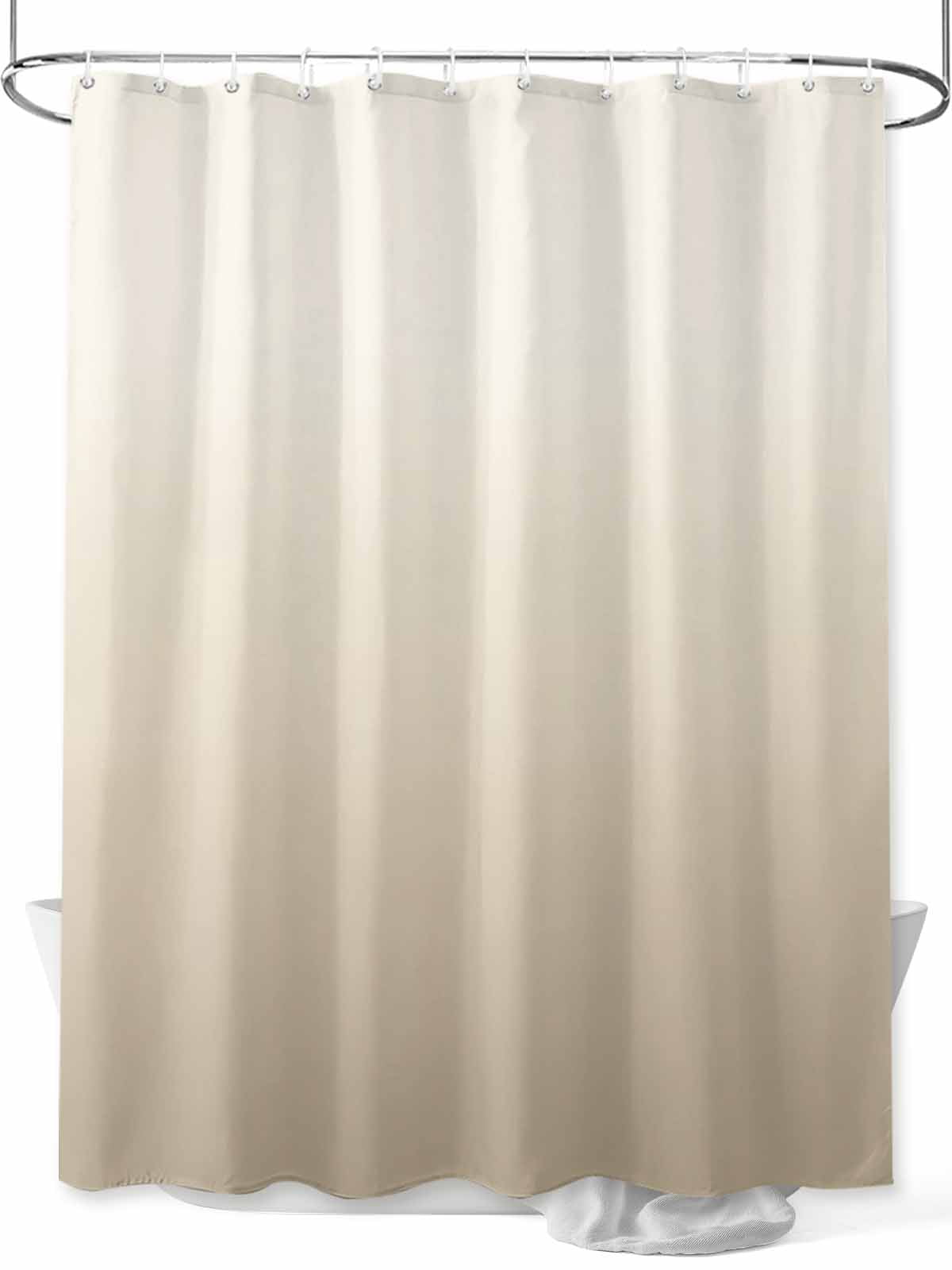 Boanket Polyester Fabric Beige Brown Ombre Shower Curtain, Modern Abstract Art Gradient Aesthetics Waterproof Bathtub Curtain Bathroom Decor Set with Hooks 72 x 78 Inches,