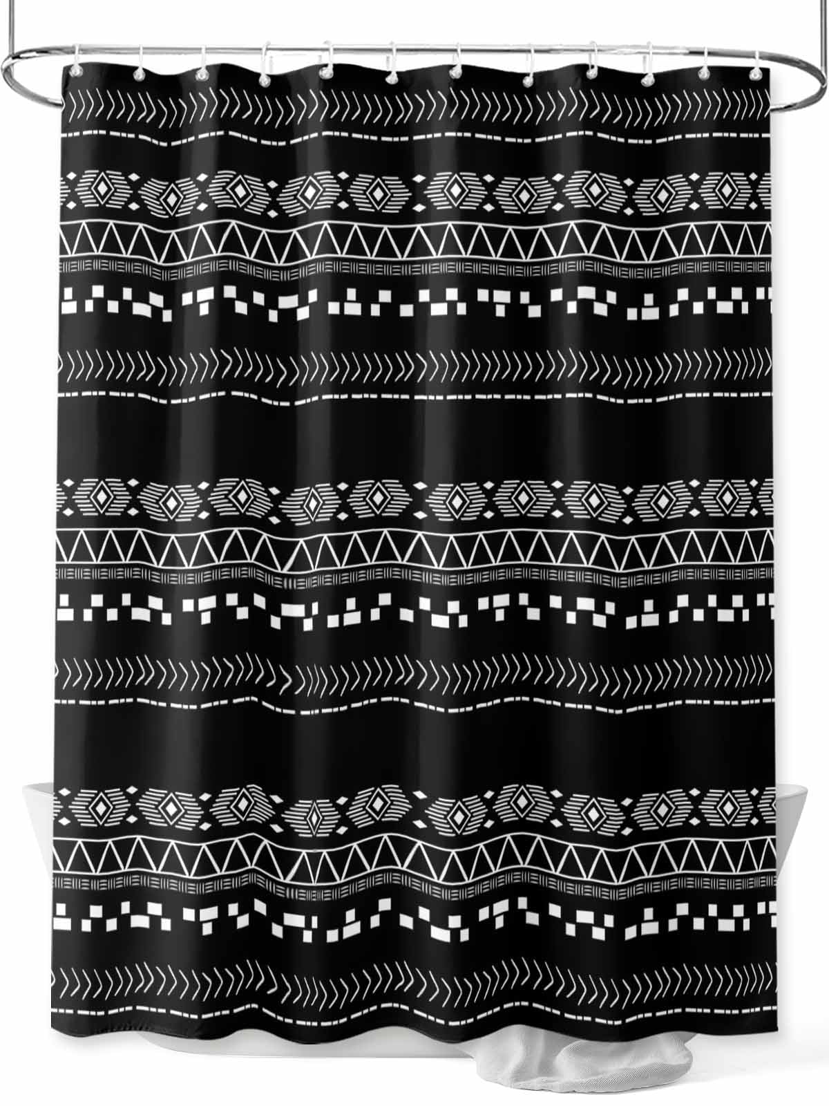 Artistic Black & White Shower Curtain - Abstract Face Design for Modern Bathrooms main image 1
