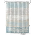 thumbnail image 1 of Boanket Polyester Fabric Blue Beige Farmhouse Shower Curtain, Vintage Wooden Striped Waterproof Bathtub Curtain Bathroom Decor Set with Hooks 54 x 78 Inches,, 1 of 6